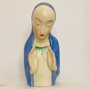 Rare Madona Virgin Mary Figurine/Bust 8" tall Statue Mother Porcelain ceramic